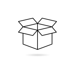 Black Open box icon or logo