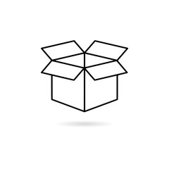 Black Open box icon or logo