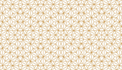 The geometric pattern with lines. Seamless vector background. White and gold texture. Graphic modern pattern. Simple lattice graphic design