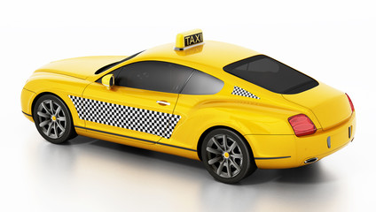 Fototapeta na wymiar Luxurious business taxi car isolated on white background. 3D illustration