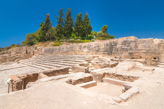 The Minoan Palace of Phaistos on Crete, Greece, Europe.