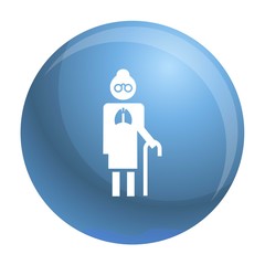 Old man pneumonia lung icon. Simple illustration of old man pneumonia lung vector icon for web design isolated on white background