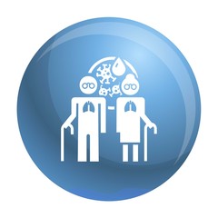 Old woman pneumonia lung icon. Simple illustration of old woman pneumonia lung vector icon for web design isolated on white background