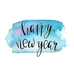 Naklejka na ściany i meble Happy New Year lettering, hand drawn phrase for invitations, posters and cards