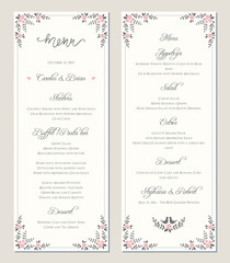 Wedding menu template. Vector illustration.
