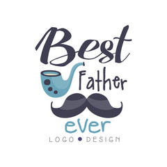 Best Father ever logo design, creative label