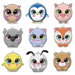 Set of Animals on a white background