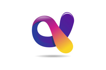 Abstract colorful logo, 3d modern icon concept