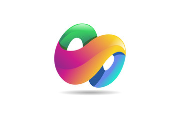 Abstract colorful logo, 3d modern icon concept