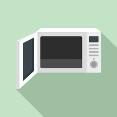 Open microwave icon. Flat illustration of open microwave vector icon for web design
