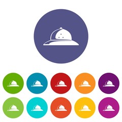 Cork helmet icons color set vector for any web design on white background