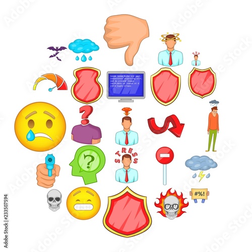 "Strain icons set. Cartoon set of 25 strain vector icons for web