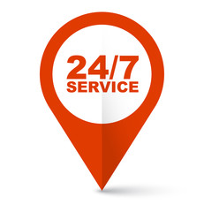 red vector banner 24/7 service