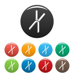 Farm scissors icons set 9 color vector isolated on white for any design