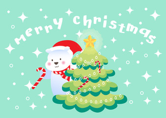 merry christmas polar bears gift illustration vector