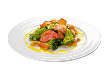 Norwegian salad on white background