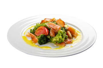 Norwegian salad on white background