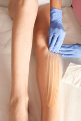 removing hair with sugar paste