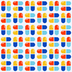 Medications (pills and tablets). Geometric Seamless Pattern.