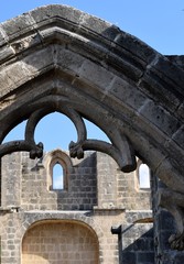 Fototapeta premium İnterior of the old Catholic Church. Fragment. The decoration Church. North Cyprus Bellapais Abbey 
