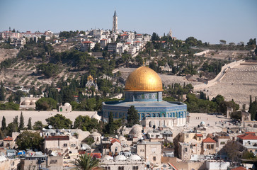 Naklejka premium Al-Aqsa mosque, Jerusalem old city