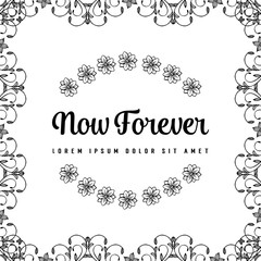 Vector flowers set with now forever hand draw