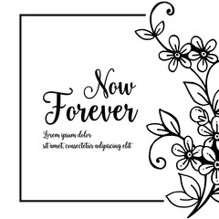 Beautiful wreath with now forever text vector art