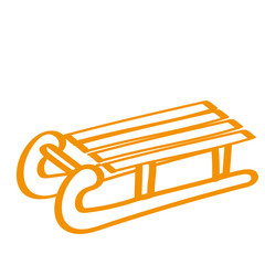 Handgezeichneter Schlitten in orange