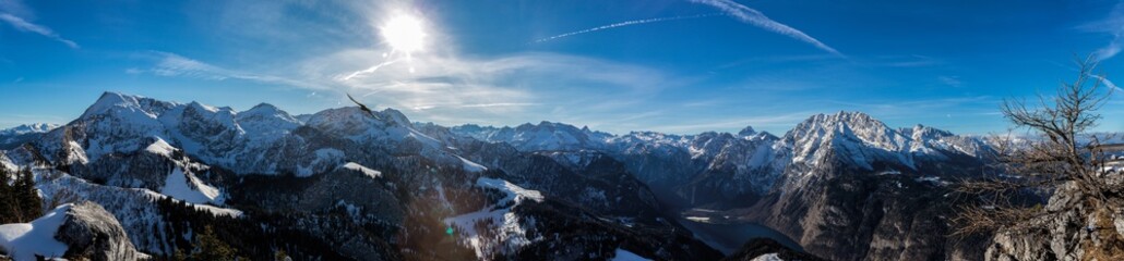 Fototapeta na wymiar Panorama am Jenner im Berchtesgadener Land