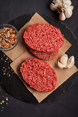 Homemade raw organic minced beef meat steak