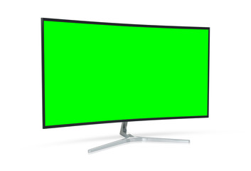Modern computer monitor mockup isolated on white 3d rendering