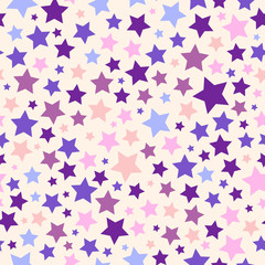 Fototapeta na wymiar Colorful stars vector seamless pattern. 