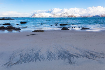 Fototapeta premium Winter bei Eggum auf den Lofoten