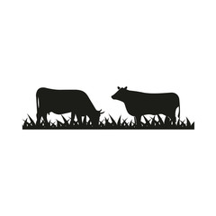 Cattle silhouette graphic design template vector illustration