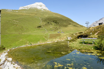 Fototapeta na wymiar Mountain view at Furenalp over Engelberg on Switzerland