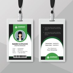 Stylish ID card template with green details