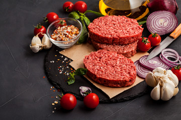 Homemade raw organic minced beef meat steak