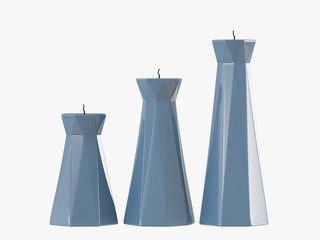 Candlesticks with candles 3d rendering