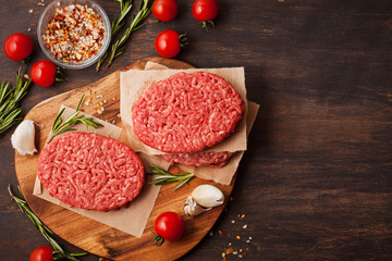 Homemade raw organic minced beef meat steak
