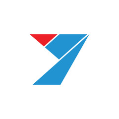 Fototapeta premium number 7 geometric arrow logo vector 