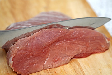 Meat for cooking and frying steaks