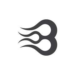 abstarct letter b motion curve logo