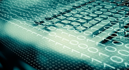 Fototapeta premium Machine learning digital data cyber communication in cyberspace