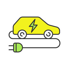 Naklejka premium Electric car color icon