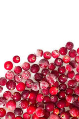 frozen cranberries isolated