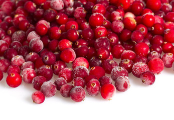 frozen cranberries isolated
