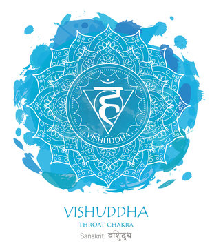 Fifth chakra illustration vector of Vishudda