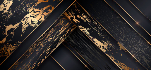 Luxury paper cut background, Abstract  marble decoration, golden pattern, halftone gradients, 3d Vector illustration. White and gold Cover template, geometric shapes, modern minimal banner.