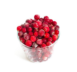 frozen cranberries isolated