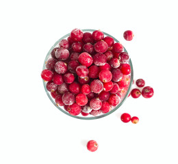 frozen cranberries isolated